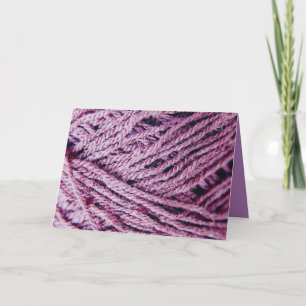 Yarn threads close-up photo custom thank you card