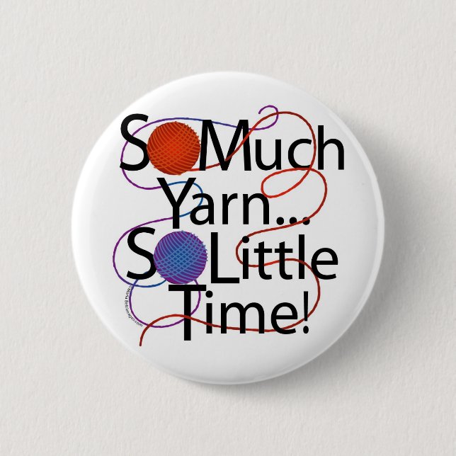 Yarn Time 2 Inch Round Button (Front)