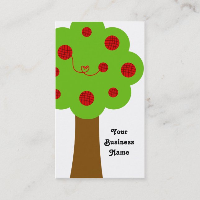 Yarn Tree Knit Crochet Business Card (Front)