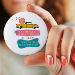 Yarnaholic Funny Saying w. Knitting Yarn on Truck 2 Inch Round Button<br><div class="desc">Retro design featuring a popular yarnaholic saying, suitable for knitting and crochet addicts (like us!). The yarn phrase is written in casual uppercase typography and reads "I'm a yarnaholic on the road to recovery - just kidding - I'm on the road to the yarn store". The design features a truck...</div>