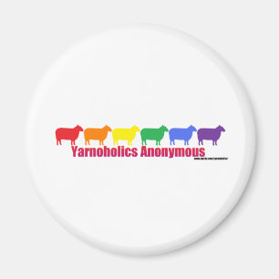 Yarnoholics Anonymous Rainbow Sheep Magnet