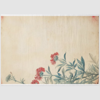 Yarrow flower illustration ephemera tissue paper