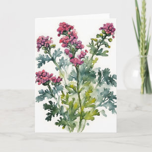 Yarrow - Watercolor flowers Card
