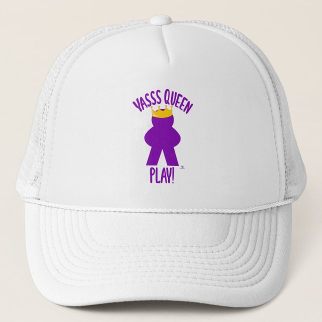 Yas Queen Play Fun Board Game Slogan Art Trucker Hat (Front)