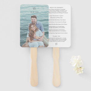 Yasmin Modern Elegant Wedding Program Hand Fan