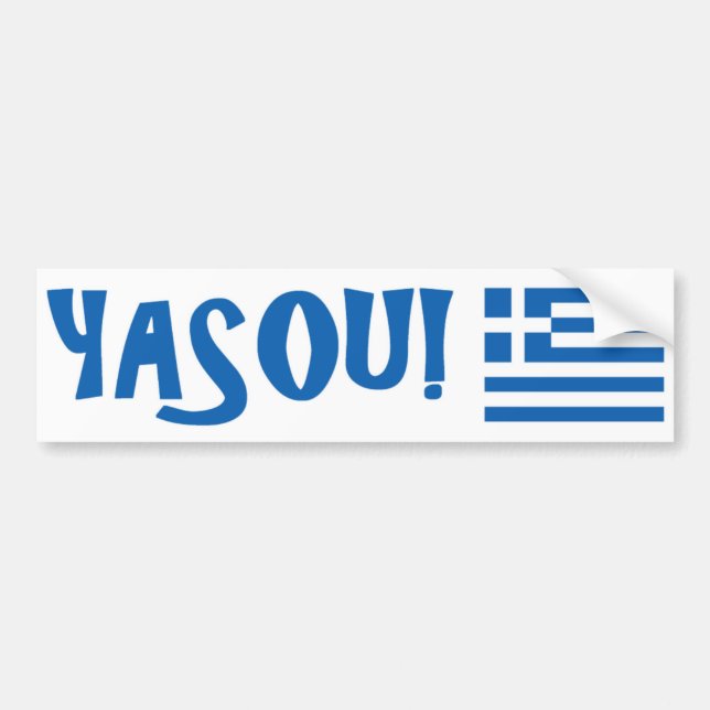 YASOU! Greek Flag Bumper Sticker (Front)