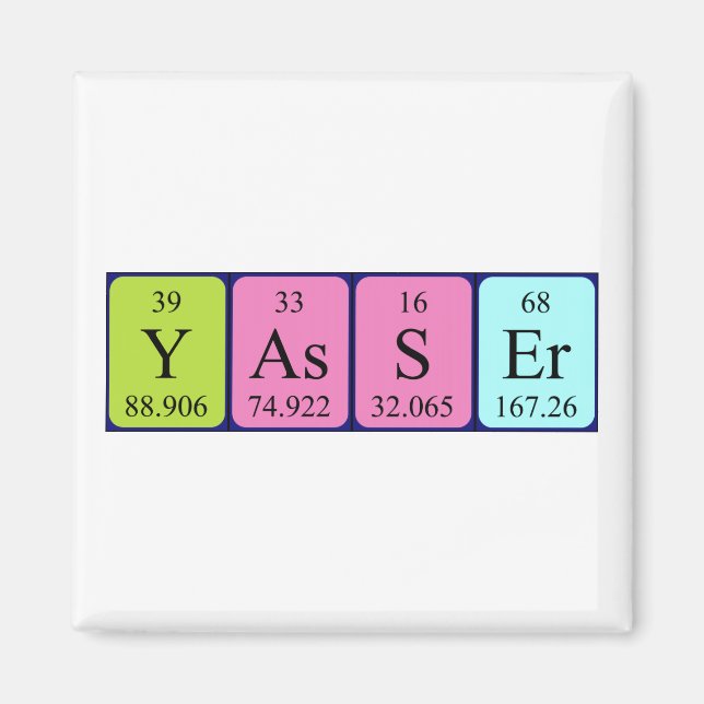 Yasser periodic table name magnet (Front)