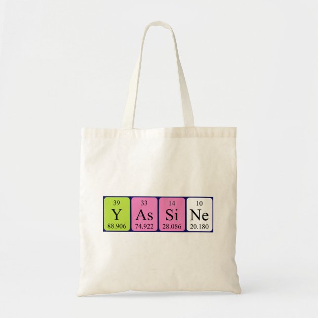 Yassine periodic table name tote bag (Front)