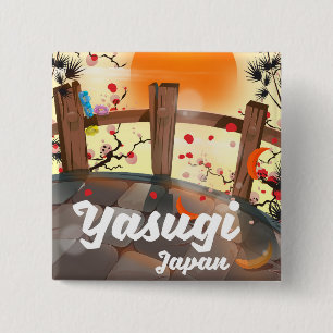 Yasugi Japan Blossom garden 2 Inch Square Button