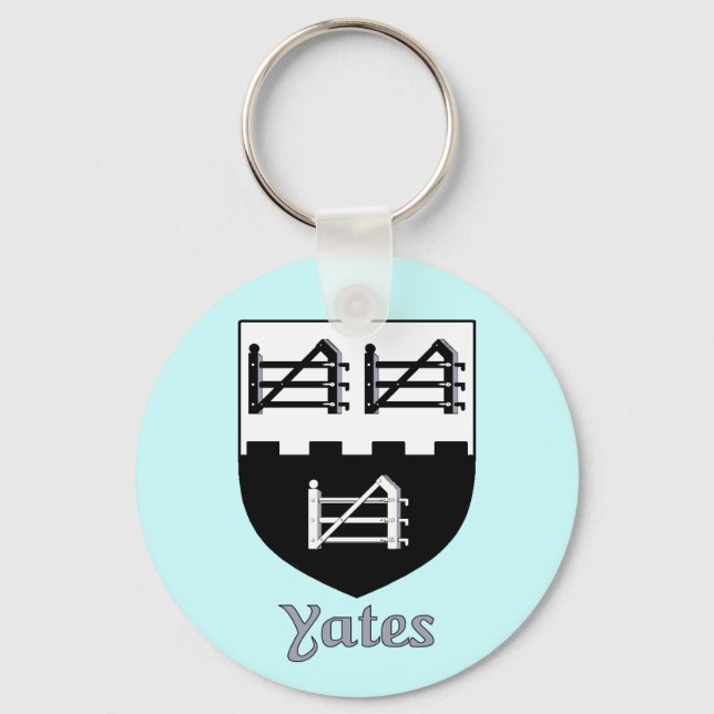 Yates Family Shield Keychain (Front)