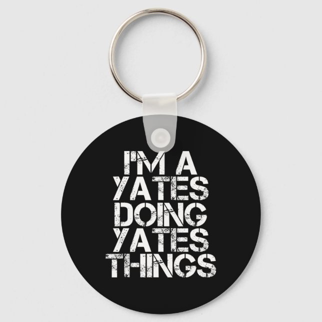 Yates Funny Surname Family Tree Birthday Reunion G Keychain (Front)