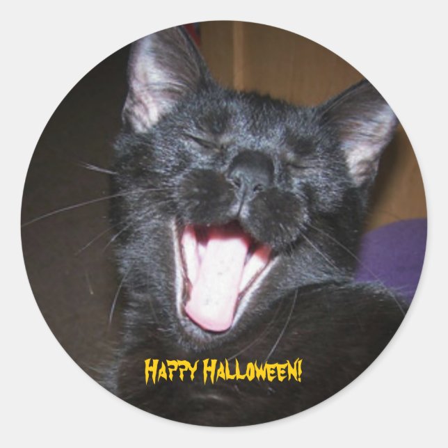 Yawn...Happy Halloween! Classic Round Sticker (Front)