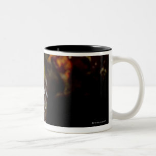 Yawning and intimidating mouth of a Yellowmargin Two-Tone Coffee Mug