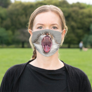 Yawning Cat Cloth Face Mask