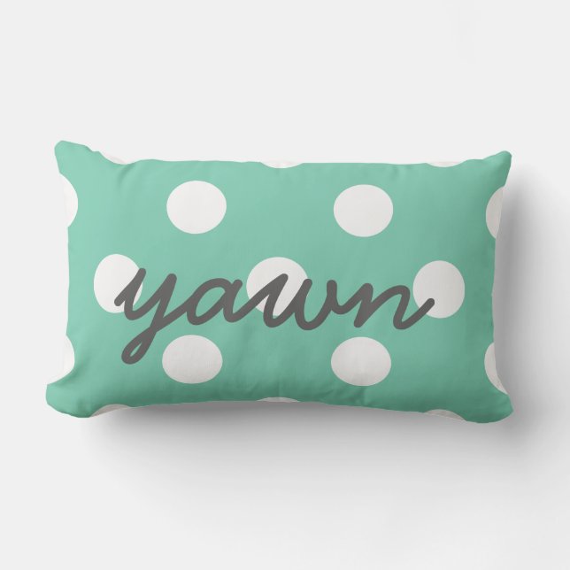 Yawning Polka Dots Any Colour Lumbar Pillow (Front)