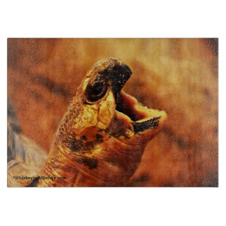 Yawning Radiated Tortoise Cutting Board
