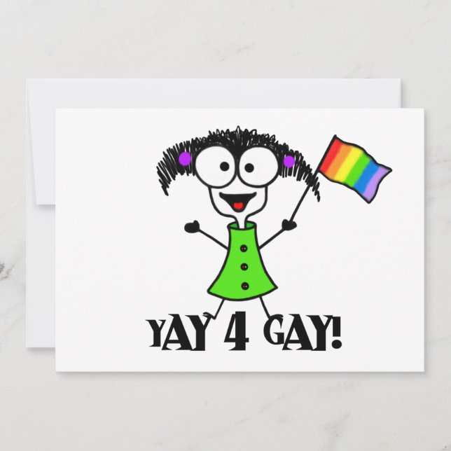 Yay 4 invitations de gay pride (Devant)