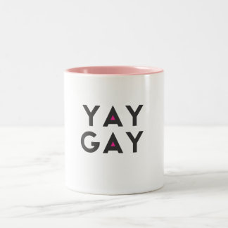 YAY GAY mug! Two-Tone Coffee Mug