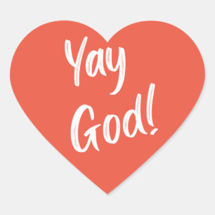 Yay God Christian Heart Sticker
