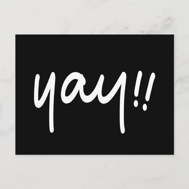 YAY Happy Congratulations Handwriting Uplifting Postcard (Front)