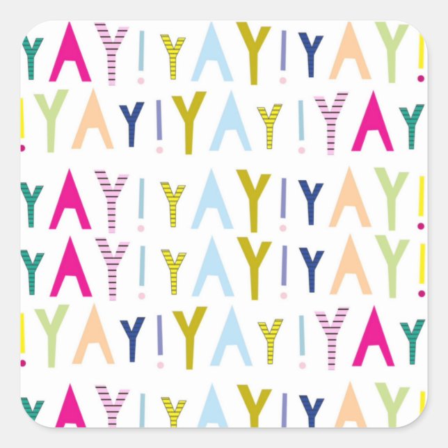 Yay happy snail mail sticker (Front)