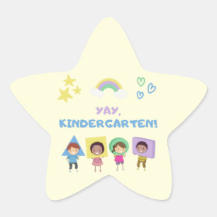 Yay Kindergarten! Cute kids gender neutral Star Sticker
