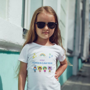 Yay Kindergarten! Cute kids gender neutral Toddler T-shirt
