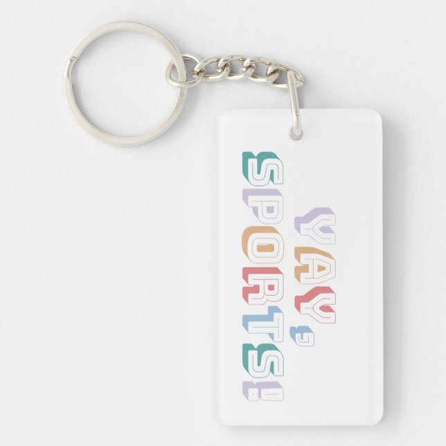 YAY, SPORTS!  KEYCHAIN (Front)