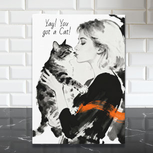 Yay! You got a Cat   Congratulations Card