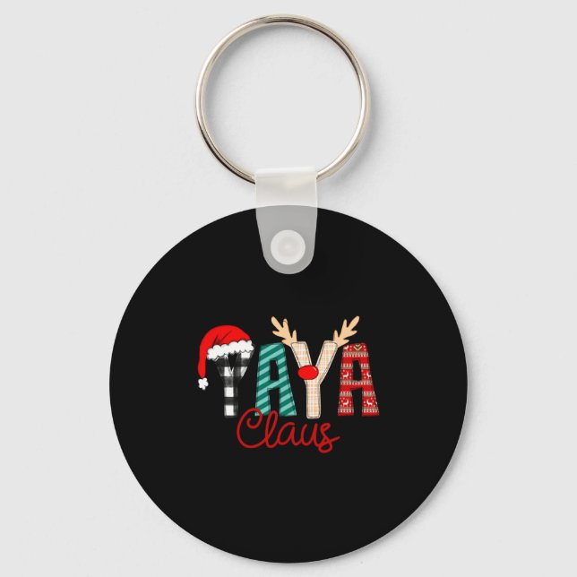 Yaya Claus Xmas Happy New Santa Claus Merry Christ Keychain (Front)