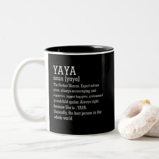 Yaya Definition Grandma Mother's Day Two-Tone Coffee Mug