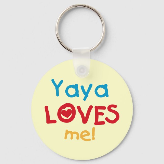 Yaya Loves Me tshirts and Gifts Keychain (Front)