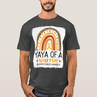 Yaya Of A Warrior Childhood Cancer Leopard Print R T-Shirt
