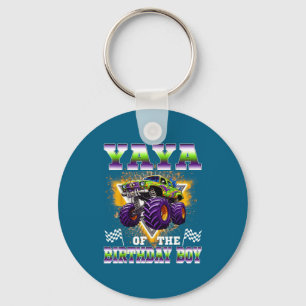 Yaya of the birthday boy monster truck birthday keychain