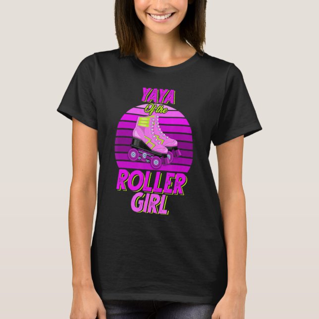 Yaya Of The Birthday Girl Roller Skating Party T-Shirt (Front)