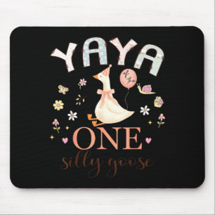 Yaya of the one silly goose 1st birthday girl mouse pad