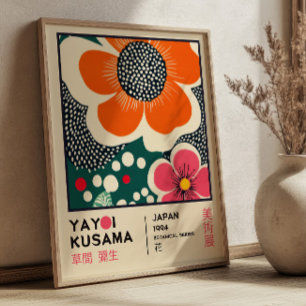 Yayoi Kusama Floral Exhibition Elegant Retro Poster