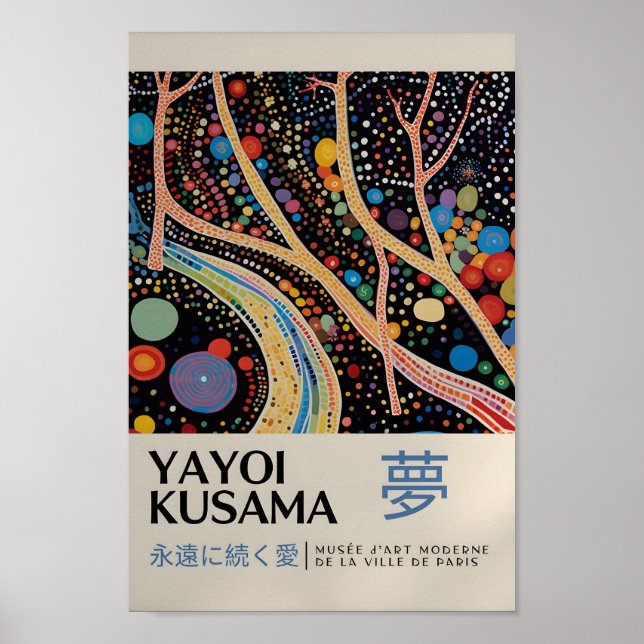 Yayoi Kusama Inspiré Art Abstrait Impression (Devant)