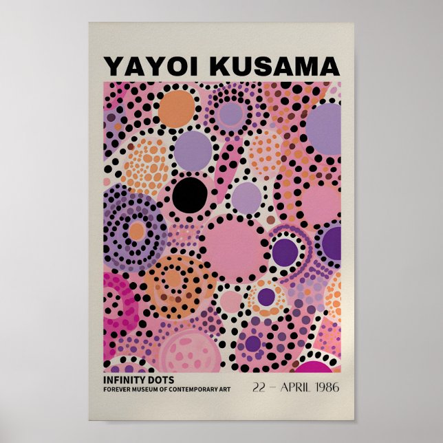 Yayoi Kusama Inspiré Art Abstrait Impression (Devant)