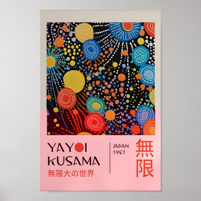 Yayoi Kusama Inspired Abstract Art Print  (Front)