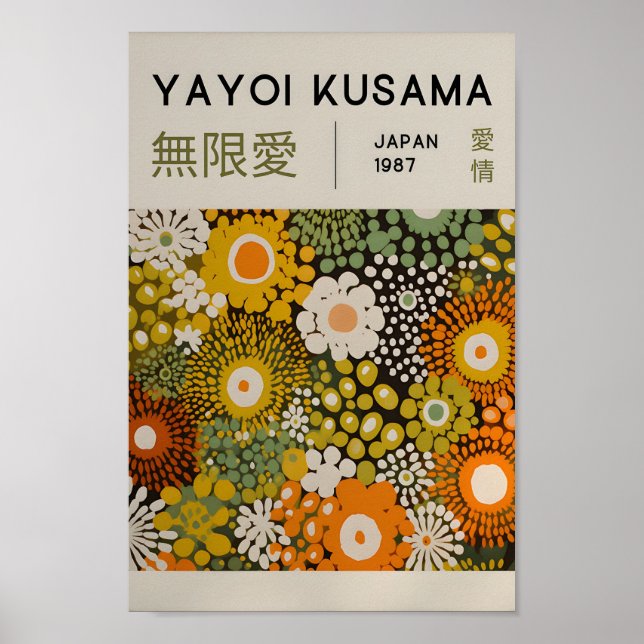 Yayoi Kusama Inspired Abstract Art Print  (Front)
