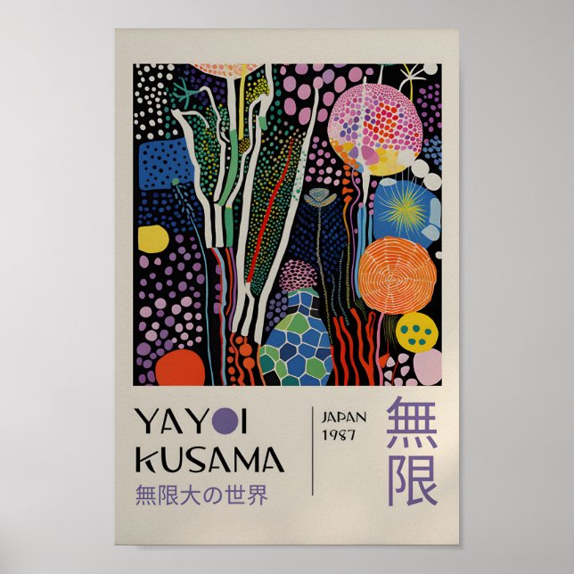 Yayoi Kusama Inspired Abstract Art Print (Front)