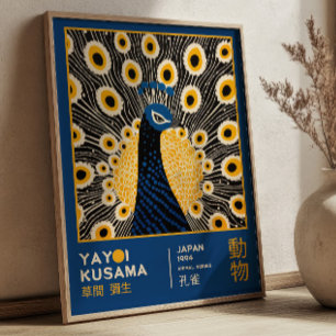 Yayoi Kusama Peacock Bird Japanese Art Exhibition Poster