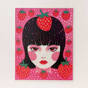 Yayoi Kusama Strawberry Girl Funky Jigsaw Puzzle