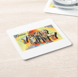 Ybor City Florida FL Old Vintage Travel Souvenir Square Paper Coaster