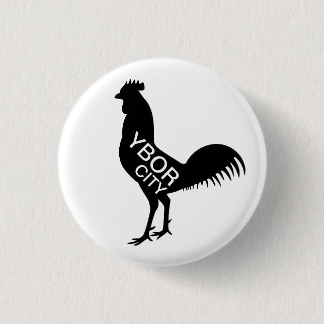 Ybor City Rooster 1 Inch Round Button (Front)