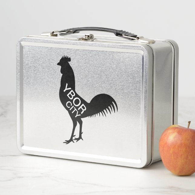 Ybor City Rooster Metal Lunch Box (In Situ)