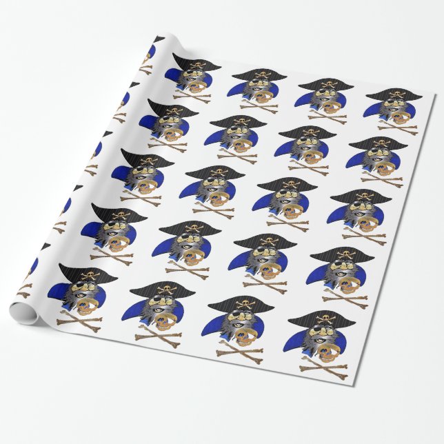 Ye Old Captain Pirate Wrapping Paper (Unrolled)
