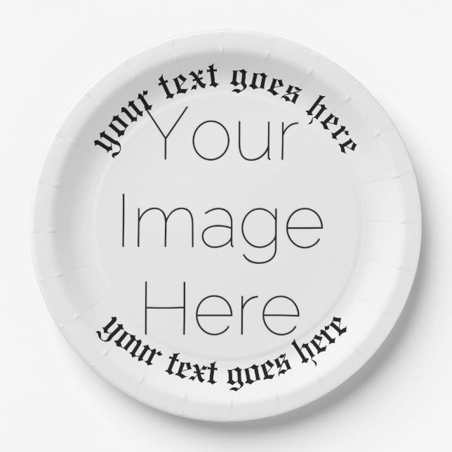 ye old custom photo personalized historic Paper Plate (Front)