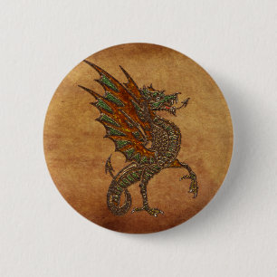Ye Old Medieval Dragon Design 2 Inch Round Button